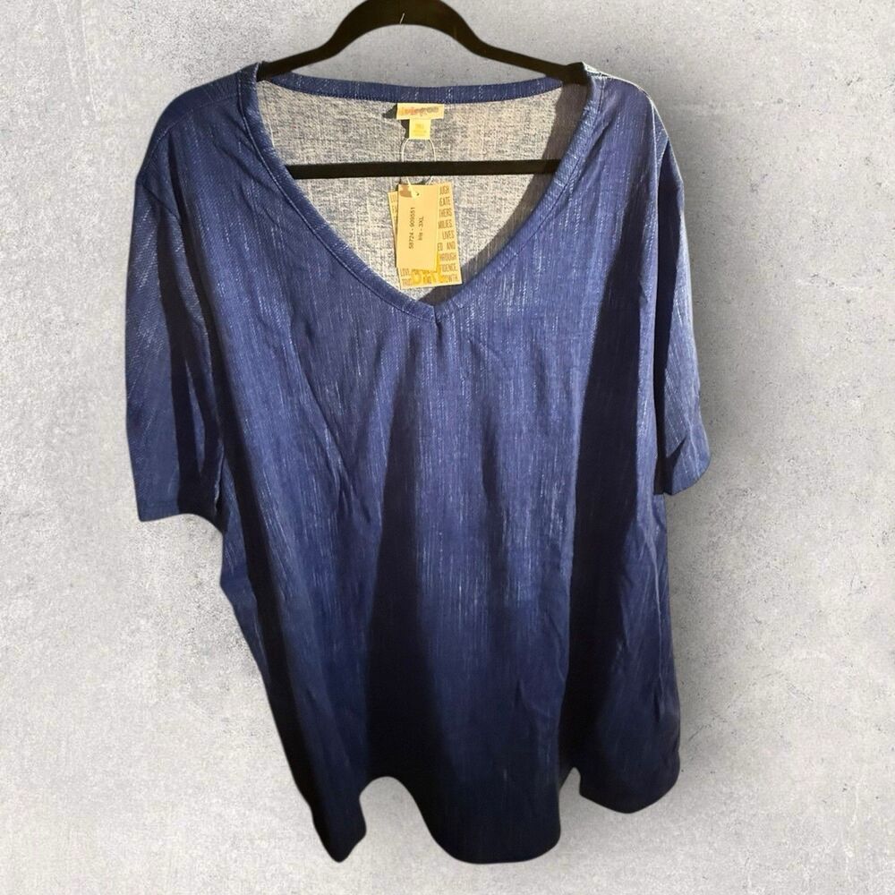 LuLaRoe Iris Size 3XL Solid Blue Denim Look NWT HTF unicorn